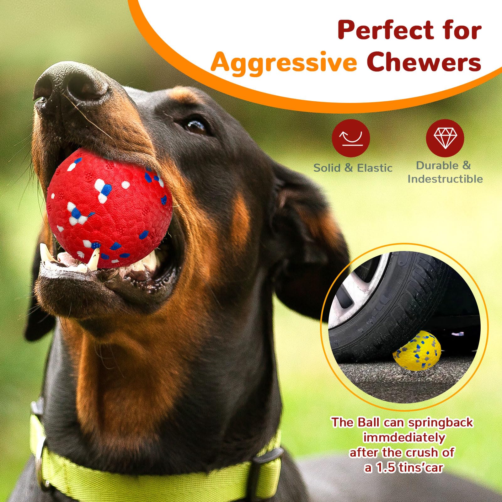 Petcare floating dog ball enables water play and easy retrieval.