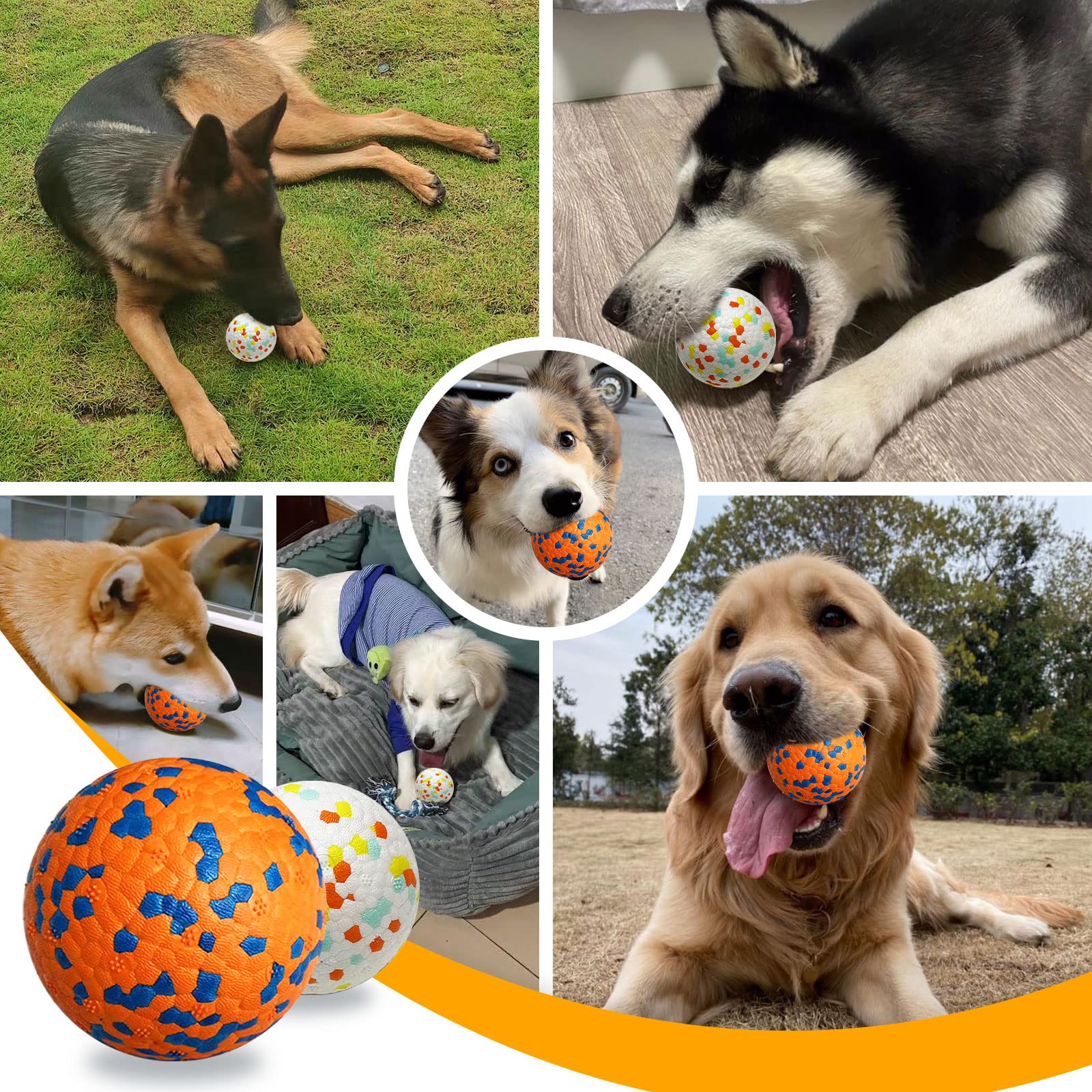 Petcare large-dog tough ball proven for medium to large breeds' toughest chewers
