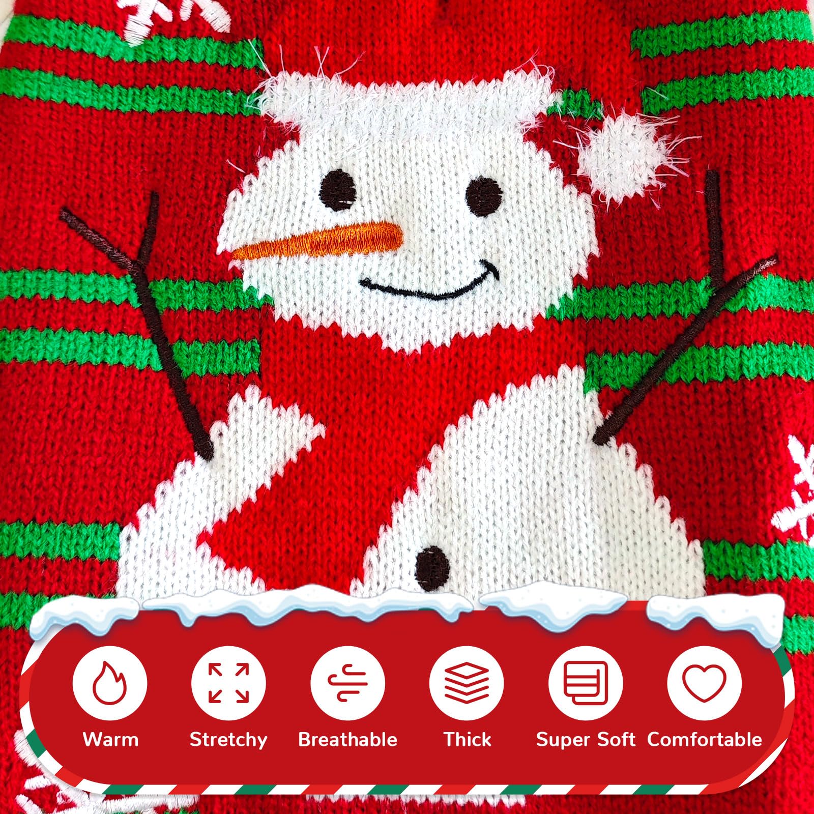 Petcare Machine-washable Dog Sweater shows simple cleanup after festive adventures.