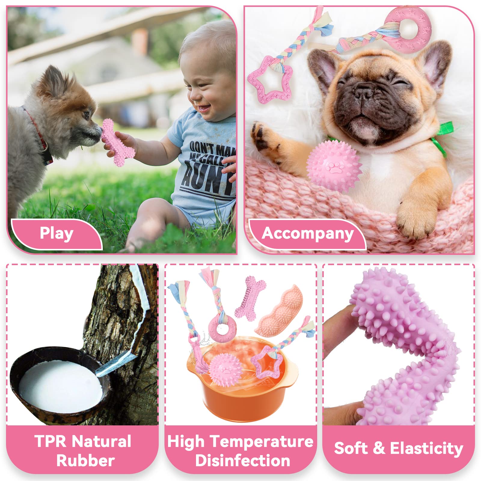 Petcare puppy toy donut: colorful chews soothe gums during teething