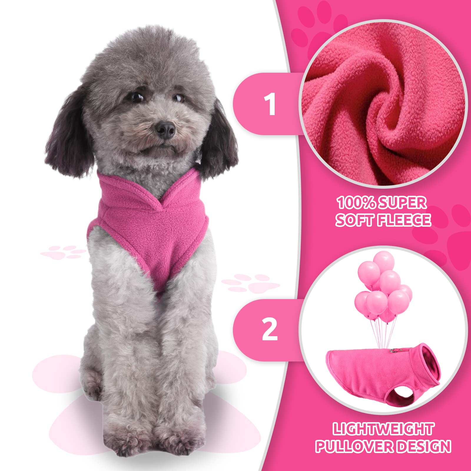Petcare small-dog-sweater size chart helps you pick the right fit.