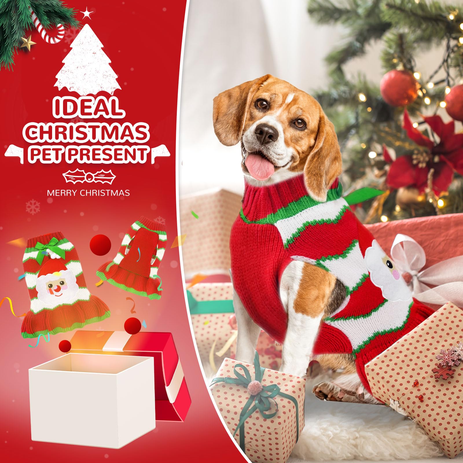 Petcare washable Christmas sweater—machine washable and reusable for holiday seasons