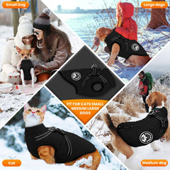 Petcare Winter Dog Coat waterproof fabric keeps wind and snow out