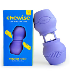 PetClan Chewise bully-stick holder assembly demonstrates secure fit for safer chewing.