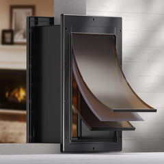 Petcoming durable-frame 3-flap wall dog door installed for seamless wall access.