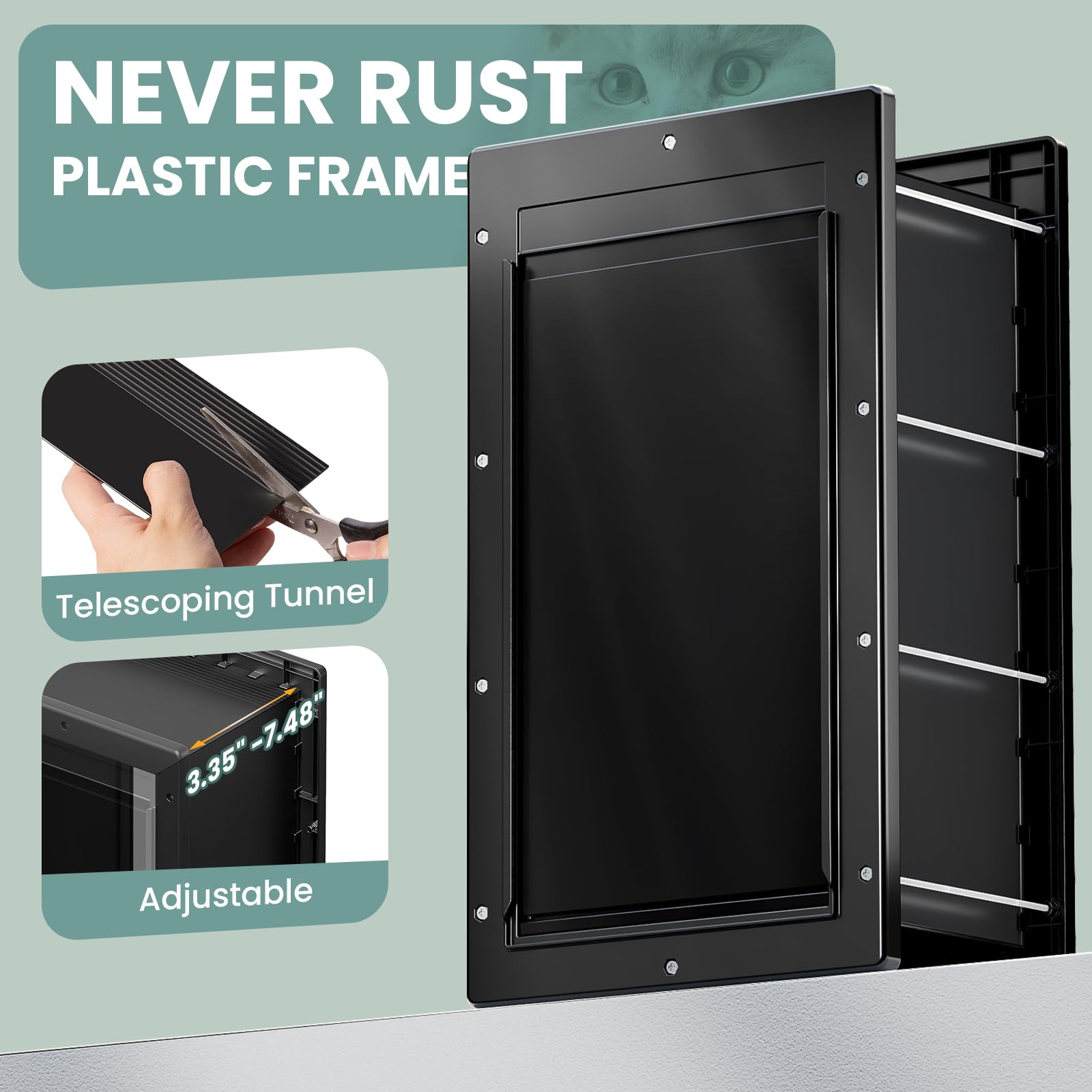 PETCOMING magnetic flaps close securely for wind resistance.