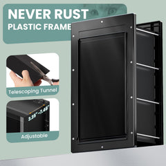 PETCOMING magnetic flaps close securely for wind resistance.