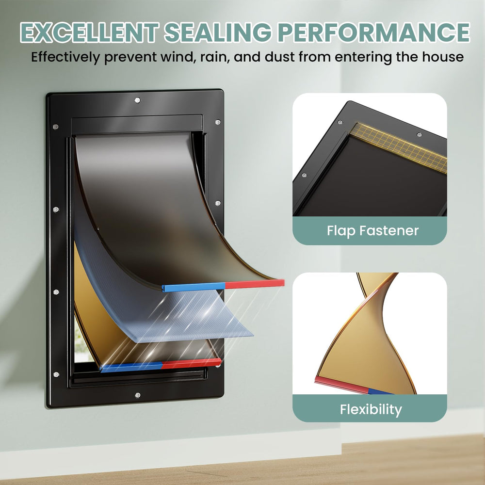 Petcoming magnetic flaps provide wind and weather resistance during seasonal changes.