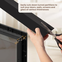 PETCOMING Never Rust Dog Door installed on a wall showcases flexible interior/exterior setup.