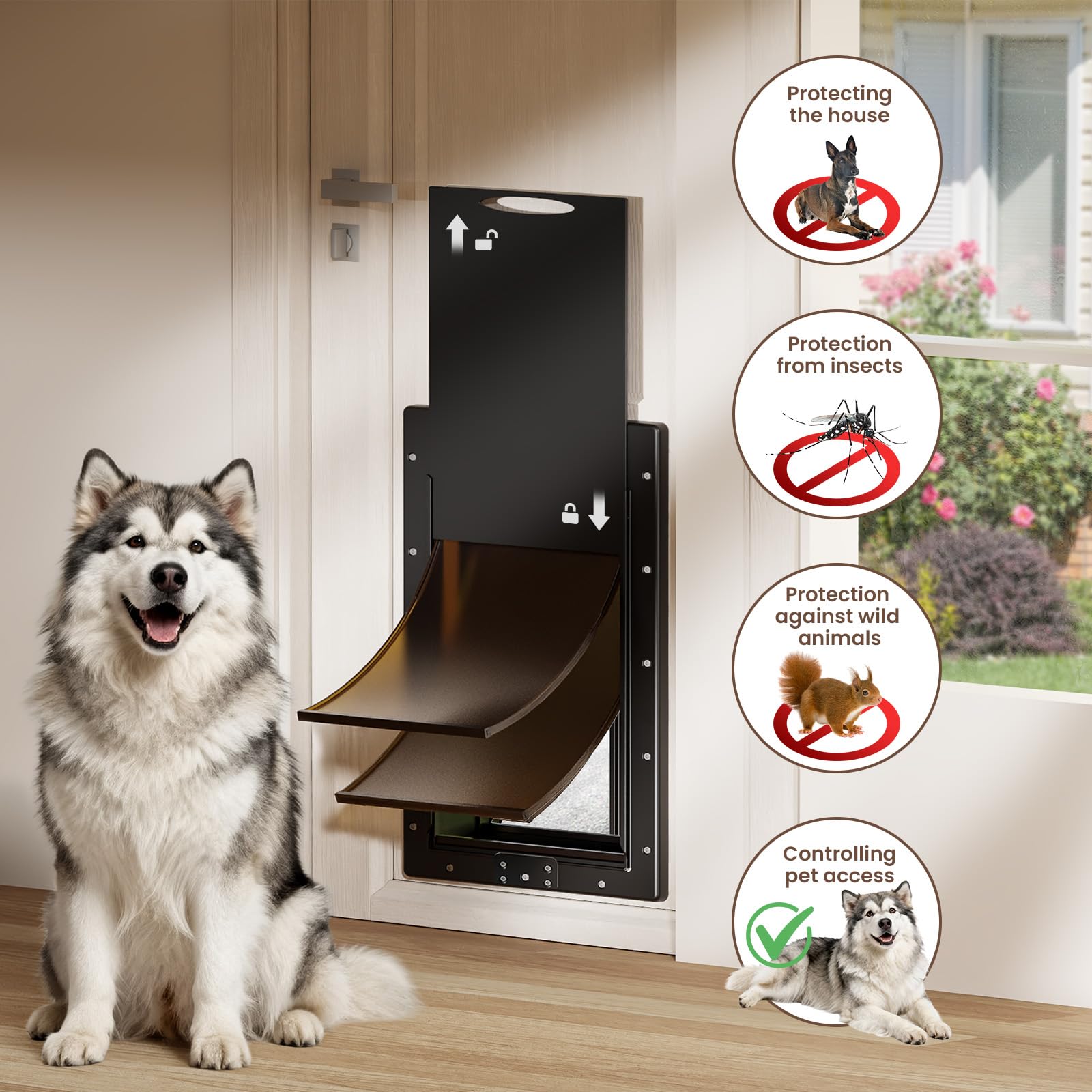 Petcoming closing panel demonstrates controlled access when needed.