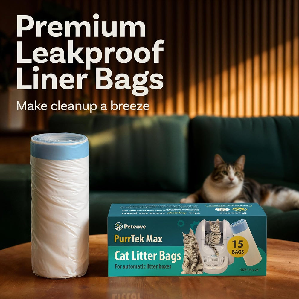 PetCove PurrTek Max liner close-up highlighting the drawstring for quick cleanup