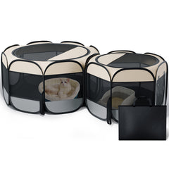 Petcozife cat playpen spacious-area provides roomy space for cats to play.