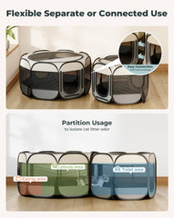 Petcozife foldable dog playpen-transport for easy indoor-outdoor setup.