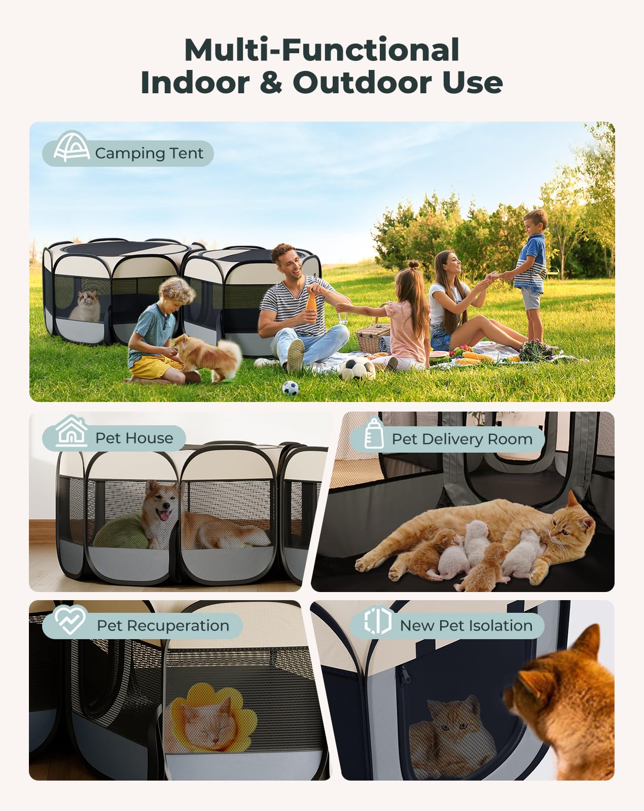 Petcozife portable indoor-outdoor-use for camping and home.