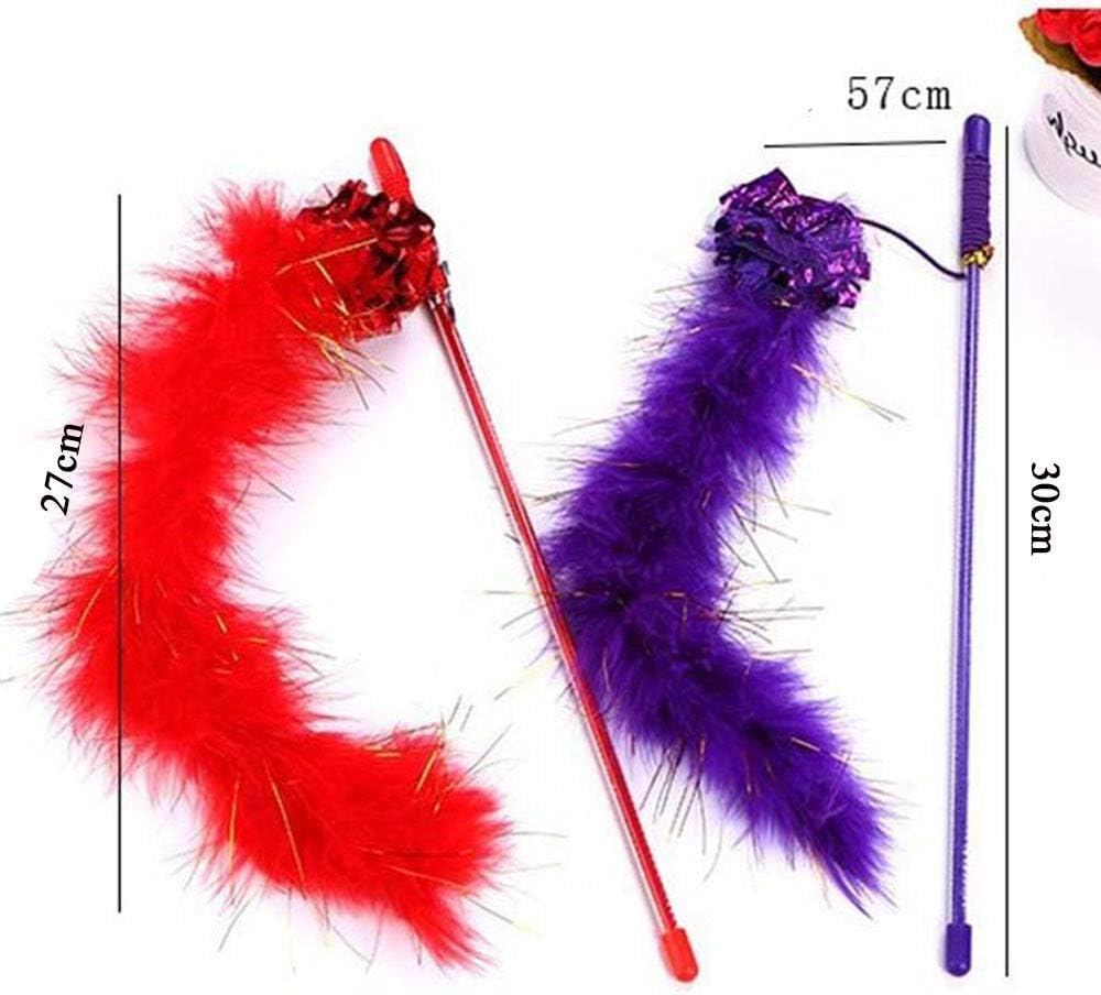PETCTN sparkly feather boa highlights visual appeal for chasing and batting sessions.