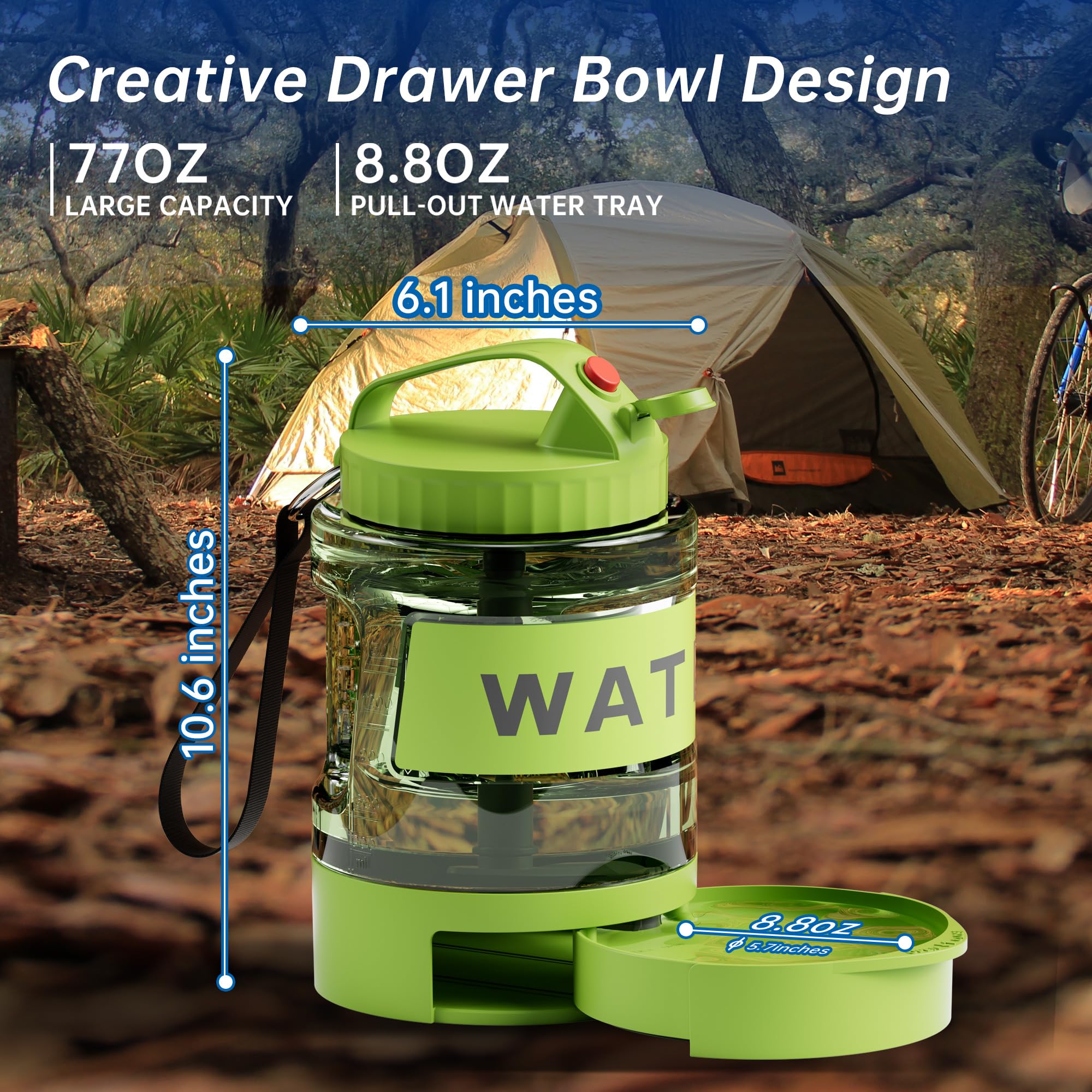 PETDOTT 77oz BPA-free label ensures safe hydration during travels.