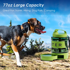 PETDOTT 77oz dog water dispenser pull-out bowl enables quick hydration on hikes.