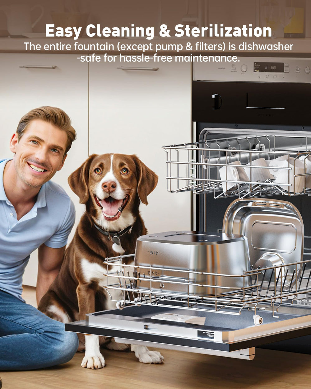 PETDOTT quiet pump inside view showcases peaceful operation for indoor homes.