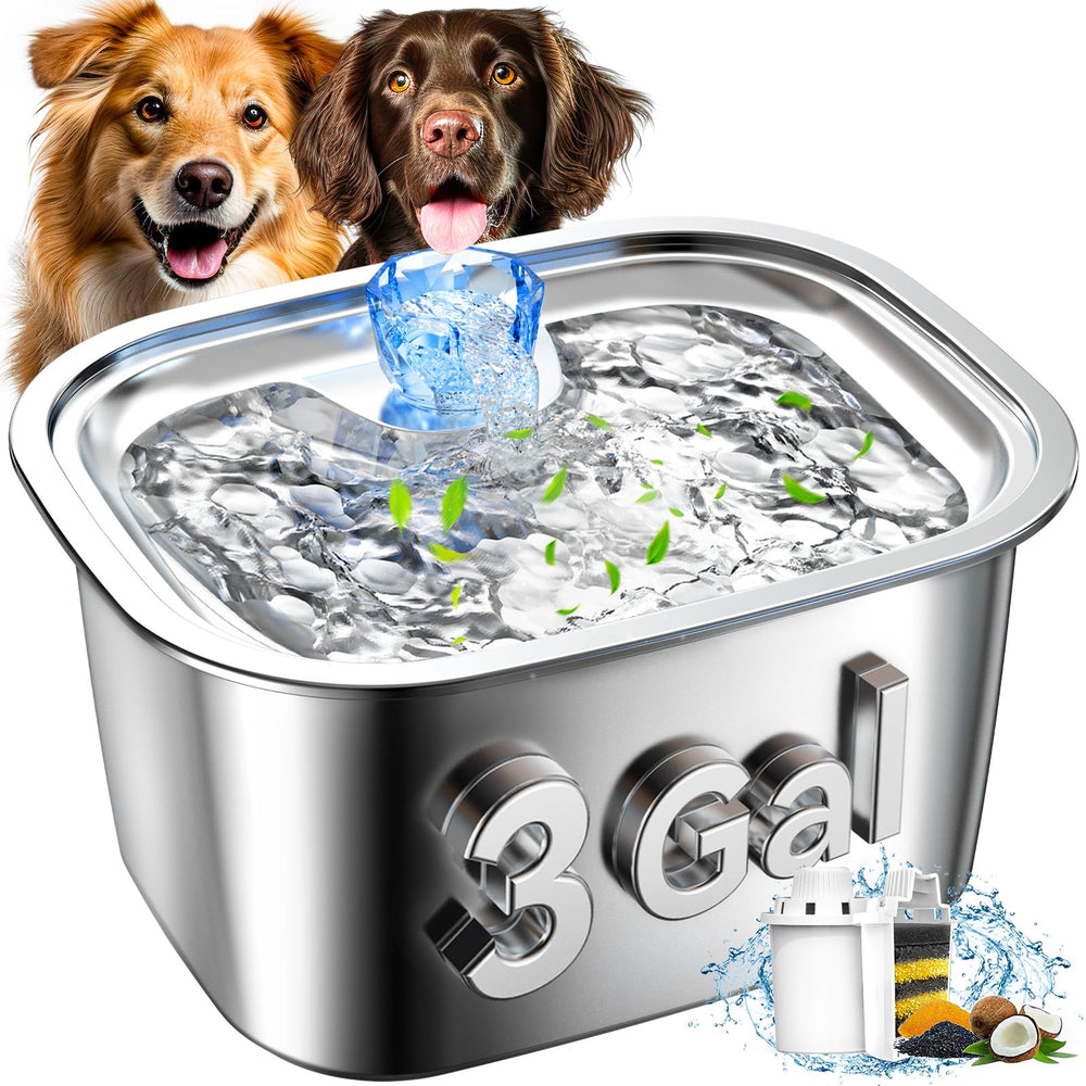 PETDOTT stainless steel dog water fountain body shows durable construction for long-lasting hydration.