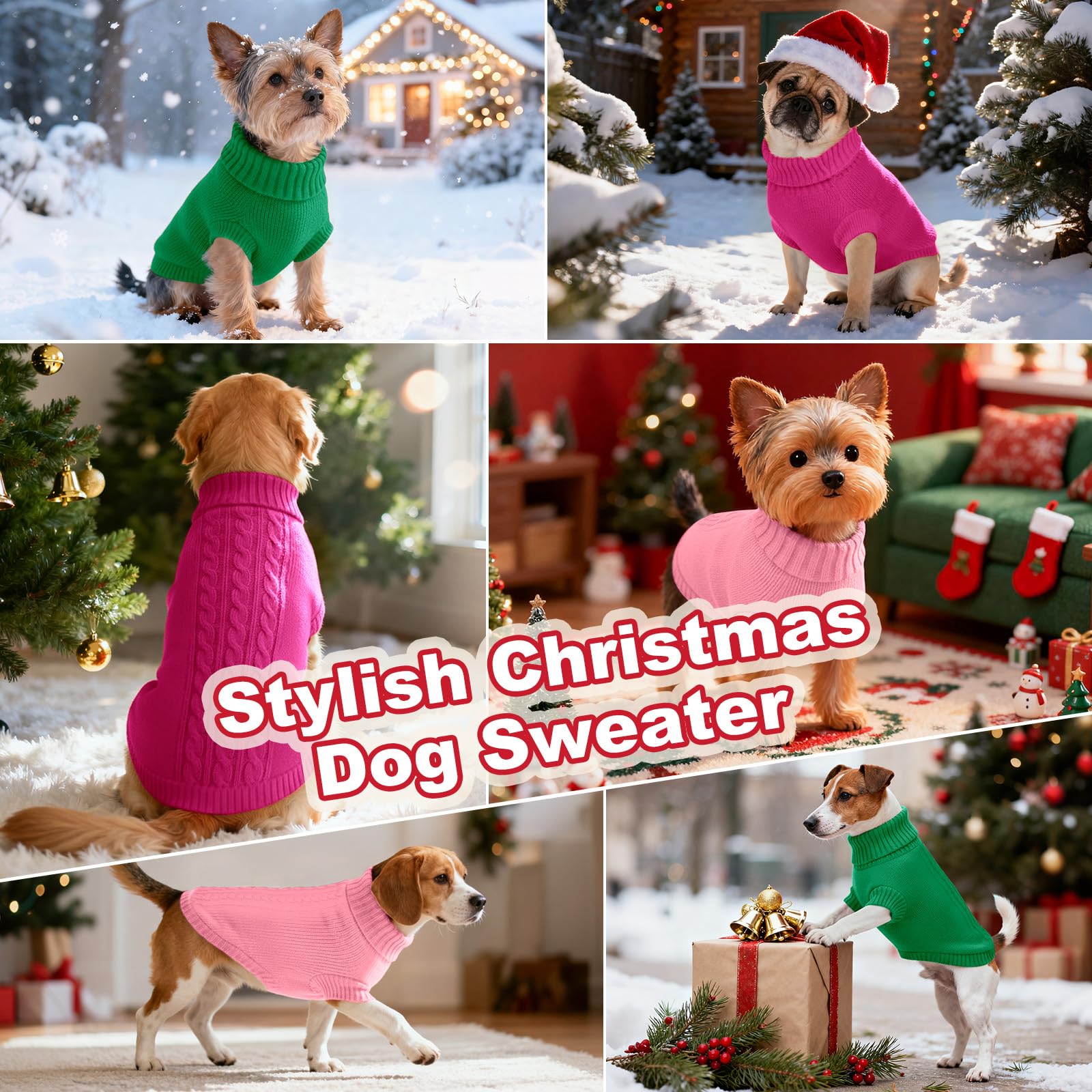 Petdream dog christmas sweater ready for festive photo op.