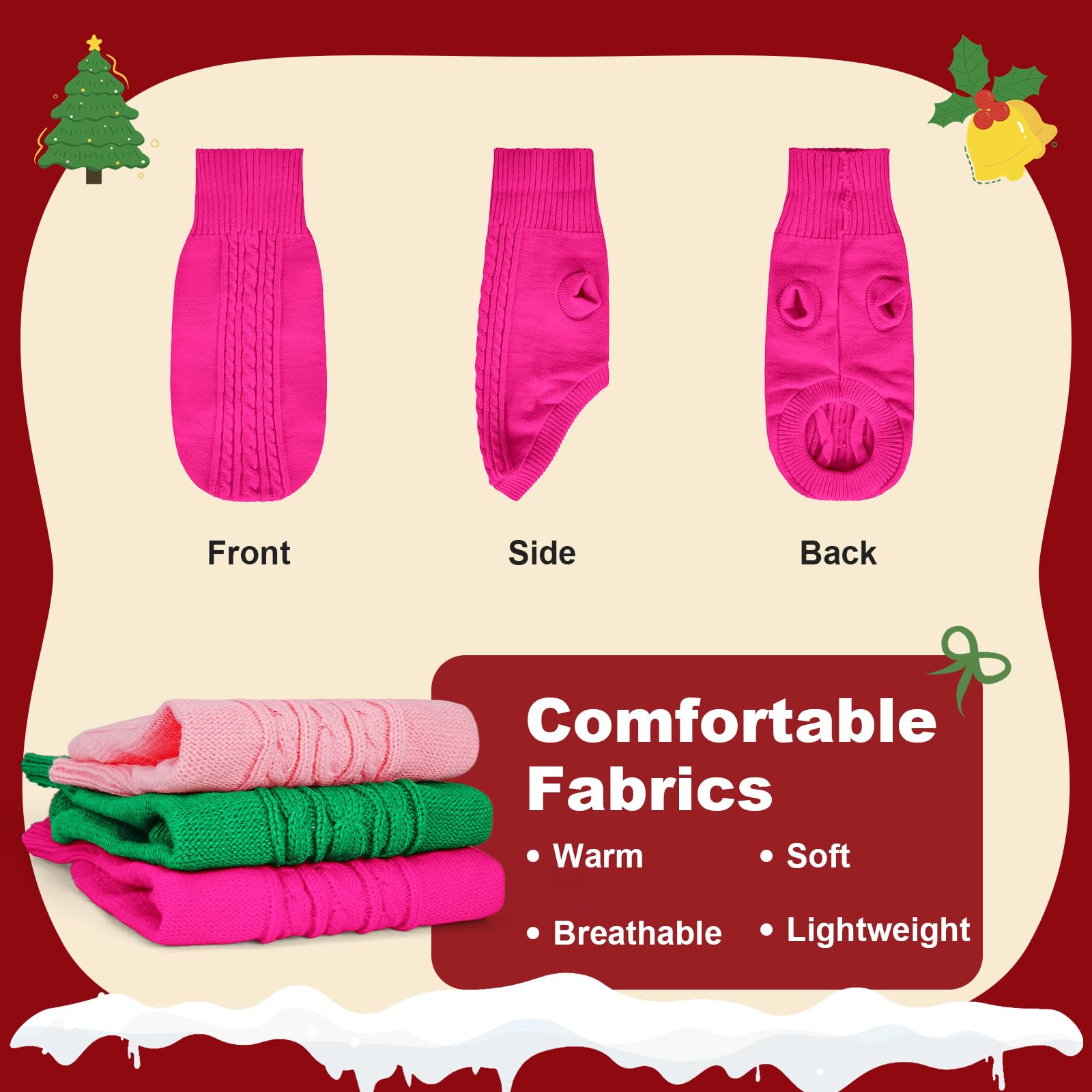 Petdream sleeveless turtleneck sweater for easy on and off.