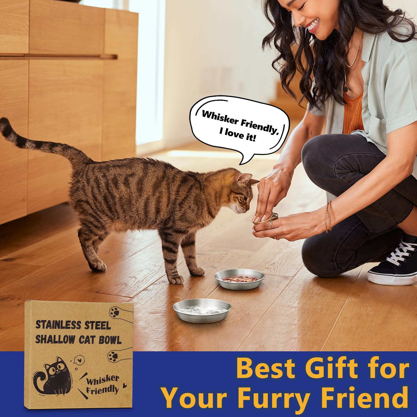 Petdream wide bowls suit cats, kittens, and small dogs