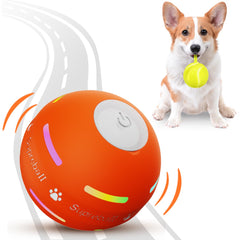 PetDroid interactive dog ball front view showing engaging motion and lights for fetch play