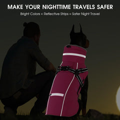 PETDSH back-pocket waste bags dog coat adds on-the-go convenience.