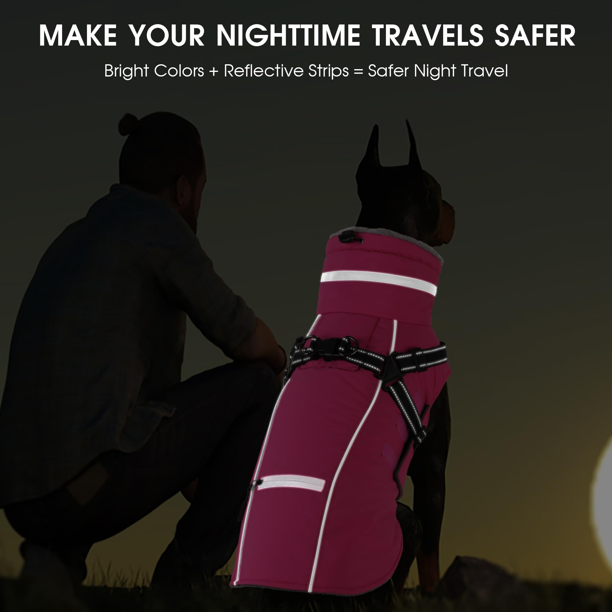 PETDSH dog coat medium back pocket waste bags for on the go cleanup