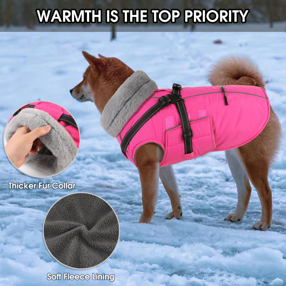 PETDSH waterproof-warm dog coat keeps your pup cozy in rain and cold.