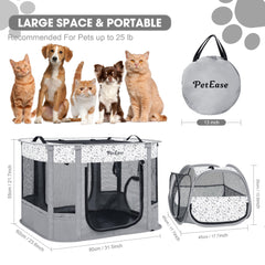 PetEase 8-sided mesh provides airflow while keeping insects out during play.