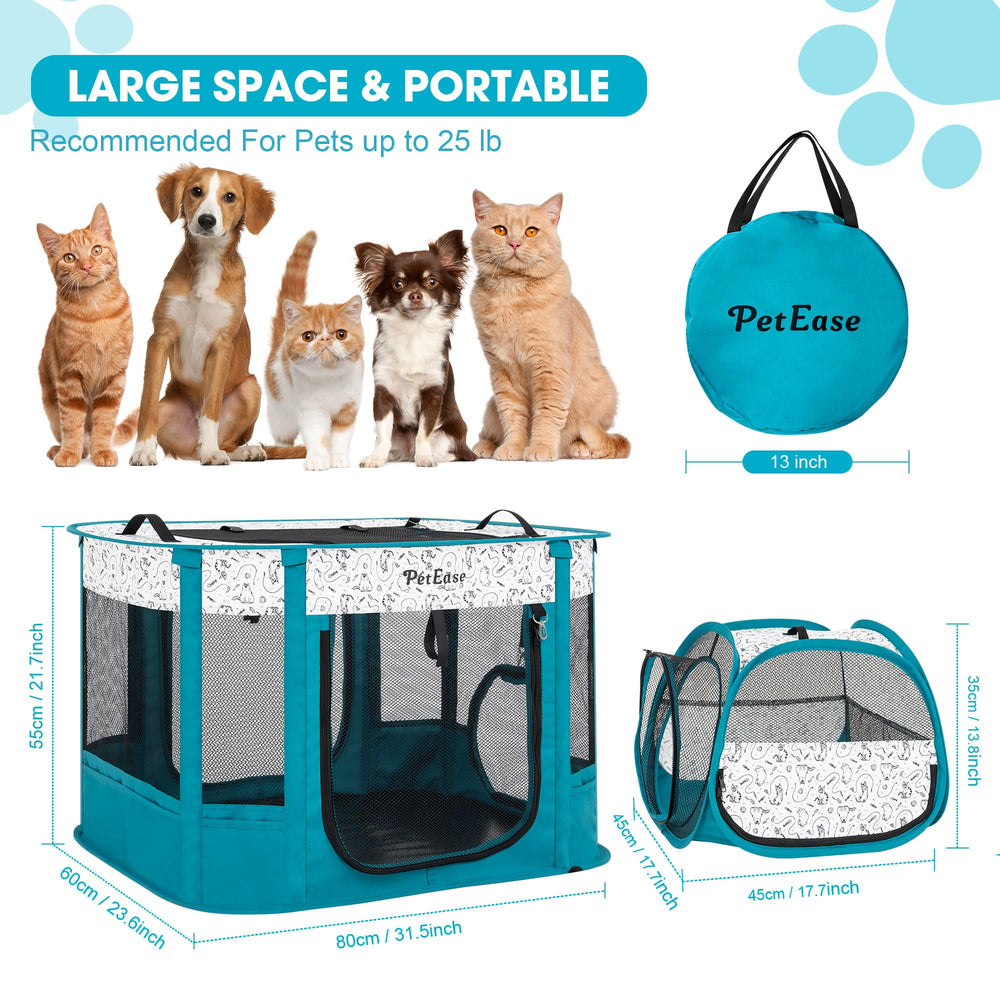 PetEase cat playpen litter-box-area inside use for hygiene and space separation.