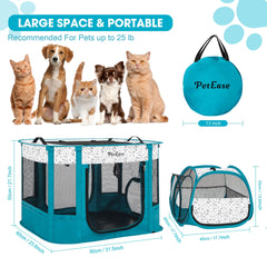 PetEase cat playpen litter-box-area inside use for hygiene and space separation.