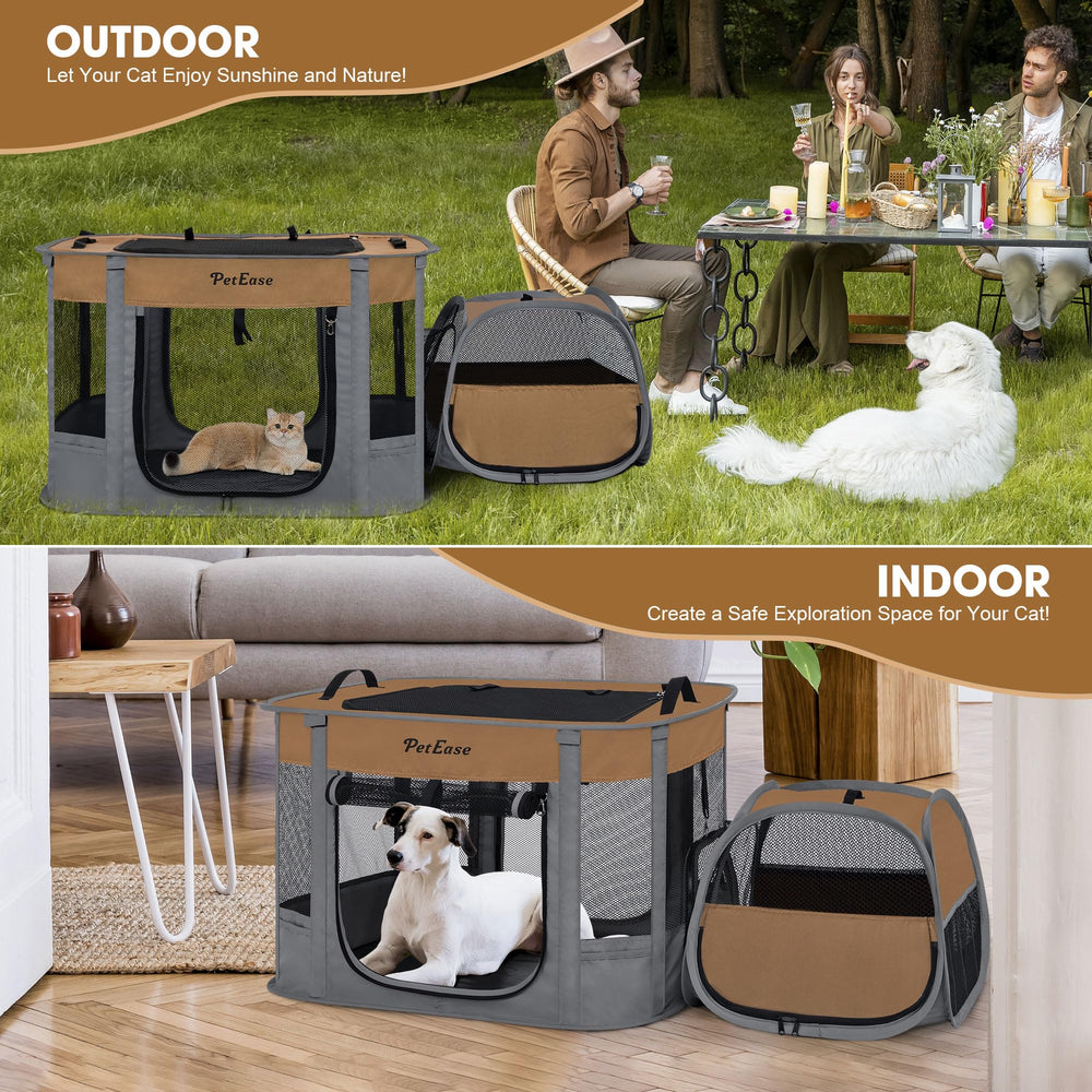 PetEase indoor-outdoor cat enclosure in use creates a safe flexible space