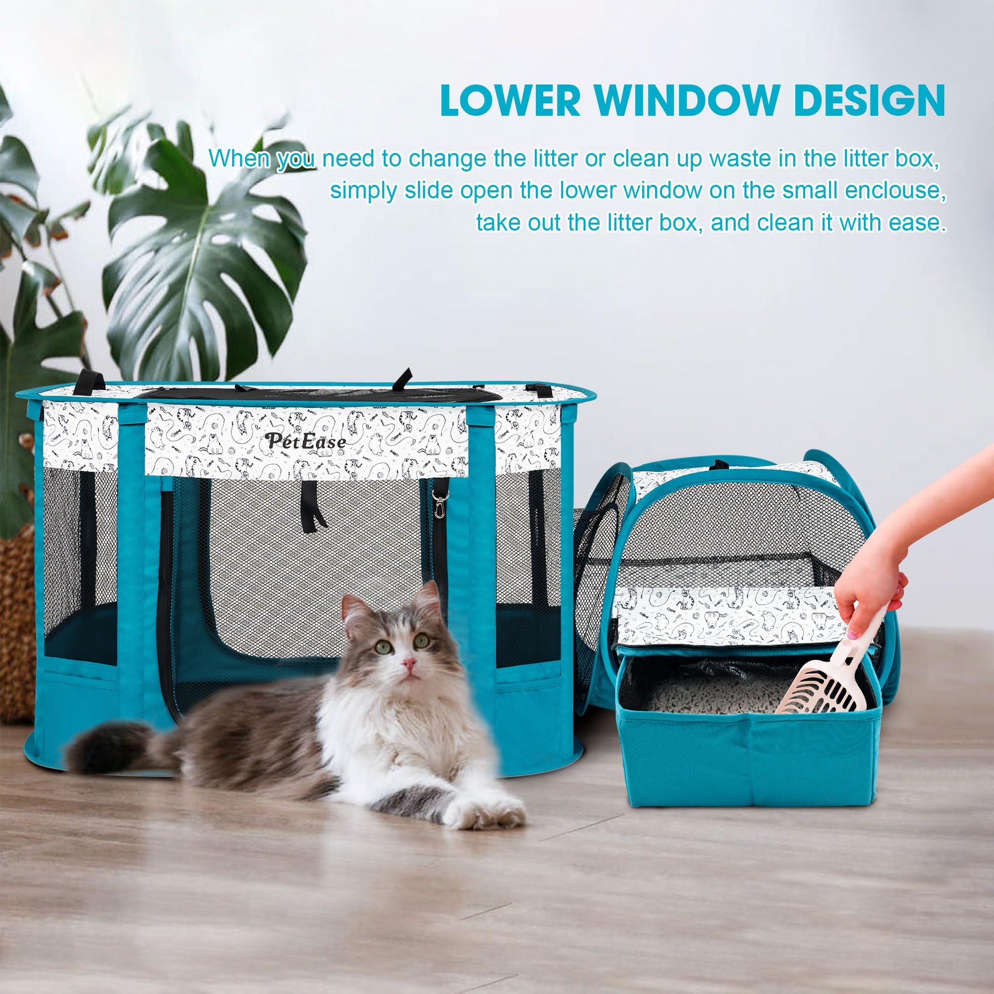 PetEase waterproof bottom enables quick cleanup after outdoor play sessions.