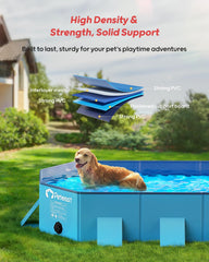 Peteast dog pool dual drain hose connection enables quick water removal after play