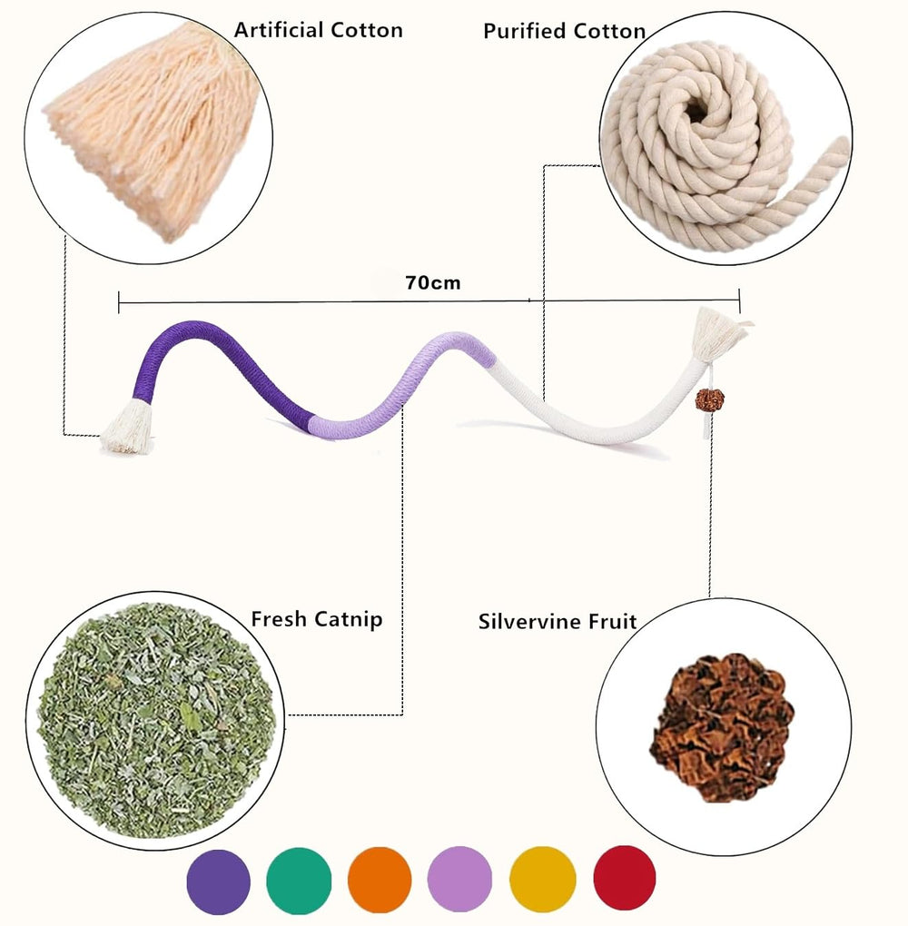 Petelligent Bent Cat Rope Toy pack image emphasizes durable design for multiple sessions.