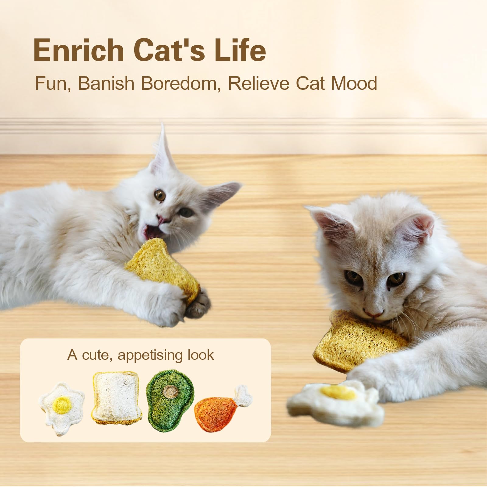 Petelligent loofah chew cat toy kitten-teething session with safe chewing.