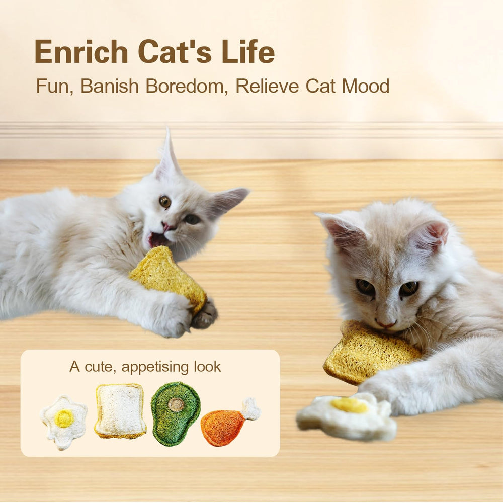 Petelligent loofah chew cat toy kitten-teething session with safe chewing.