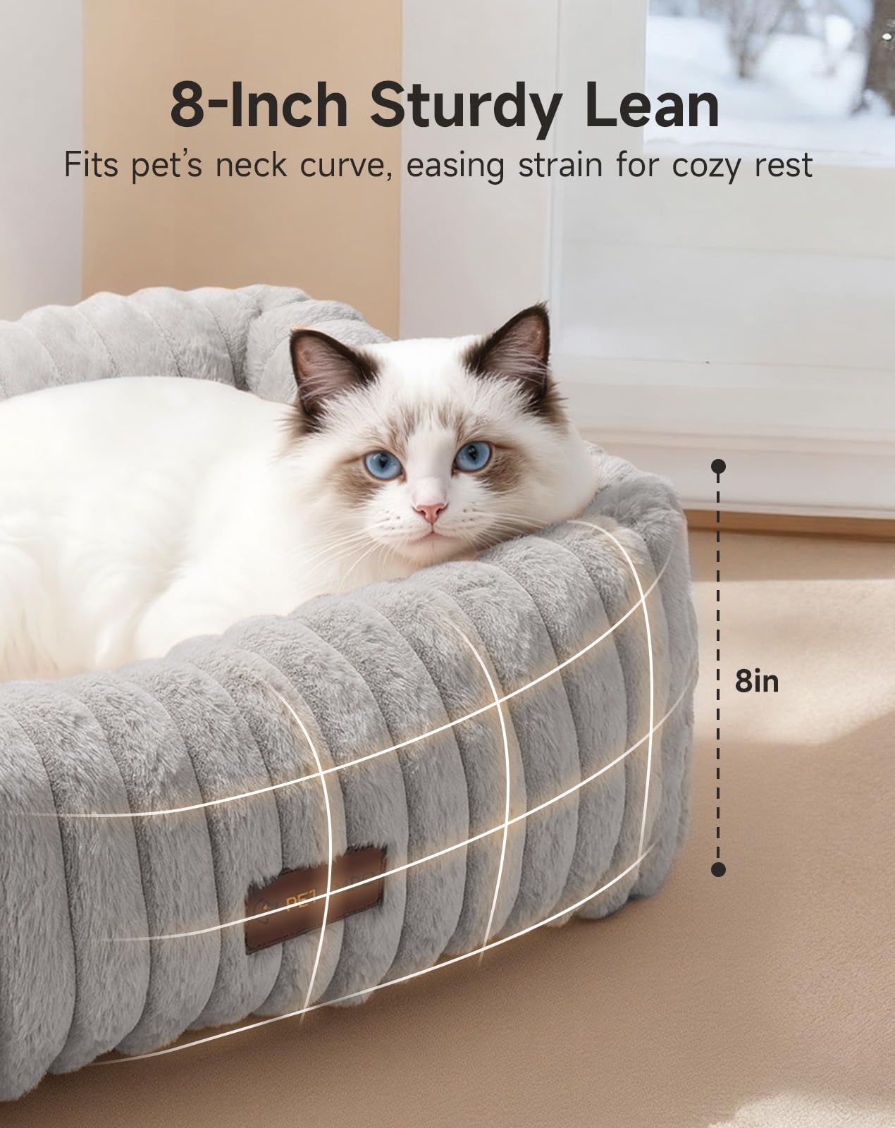 PETEMPO cat bed five timer settings demonstrate timed warmth.