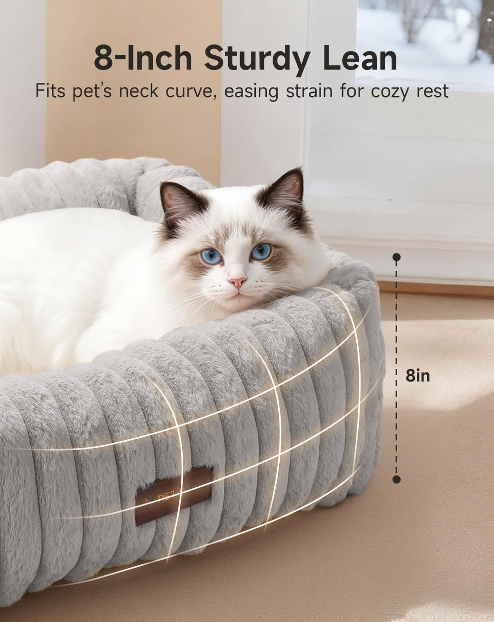 PETEMPO cat bed five timer settings demonstrate timed warmth.