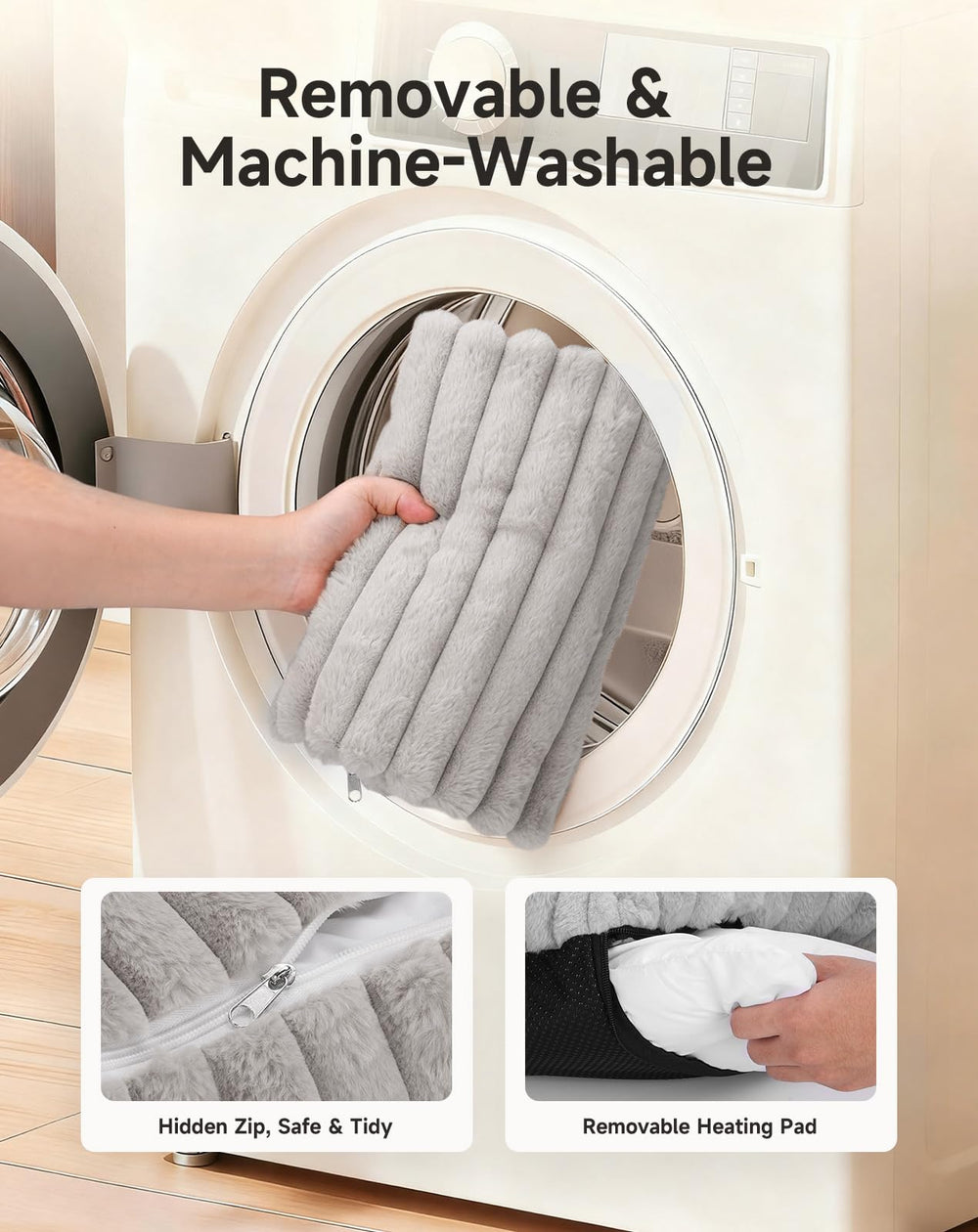 PETEMPO cat bed safety features overheat protection and waterproof surface.