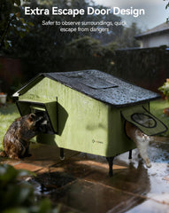 PETEMPO cat house waterproof Oxford cover demonstrates all-weather durability.