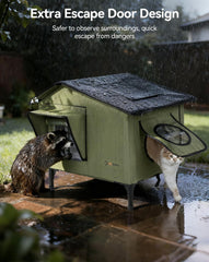 PETEMPO cat shelter escape hole highlights fast retreat from danger.