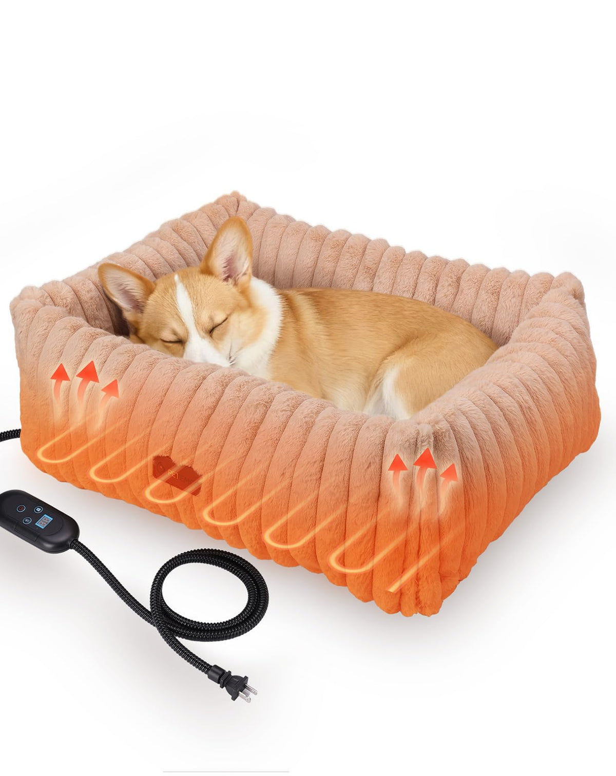 PETEMPO heated cat bed indoor brown provides reliable warmth for cozy naps.