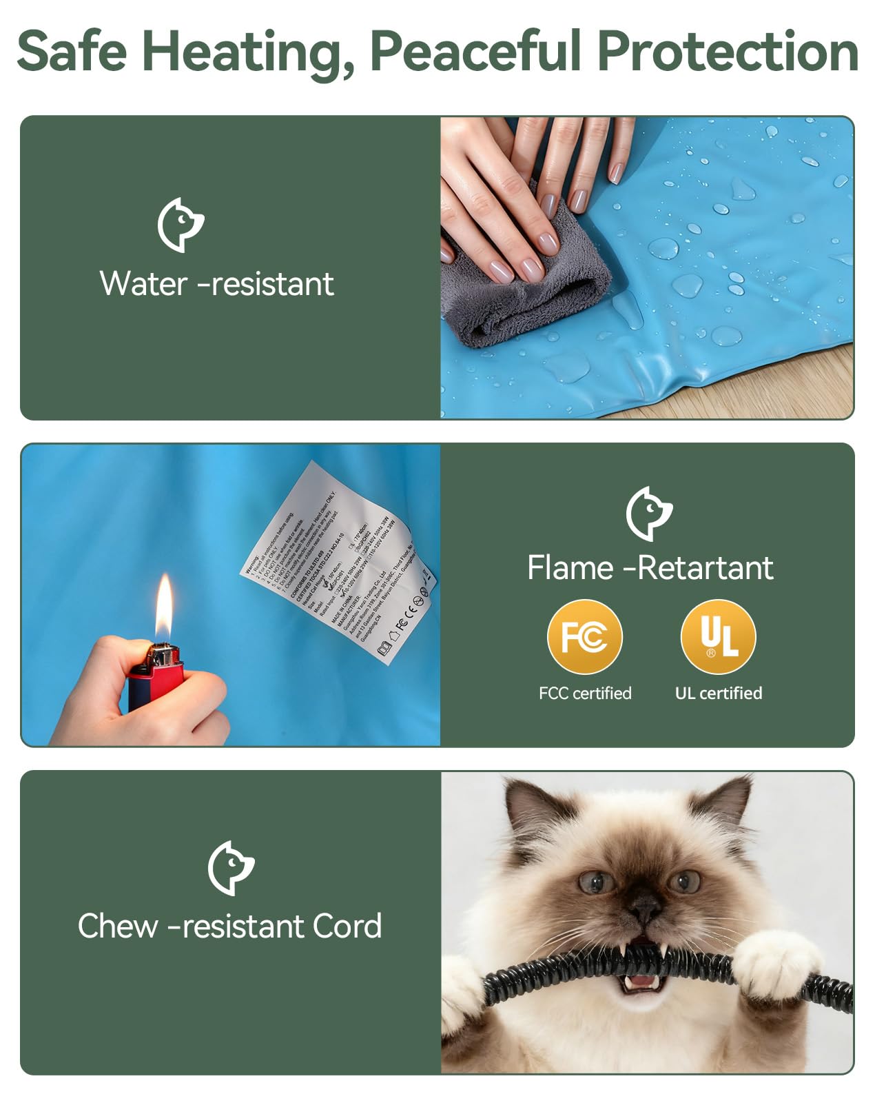 PETEMPO heated cat house waterproof material demonstrates durable protection against rain.