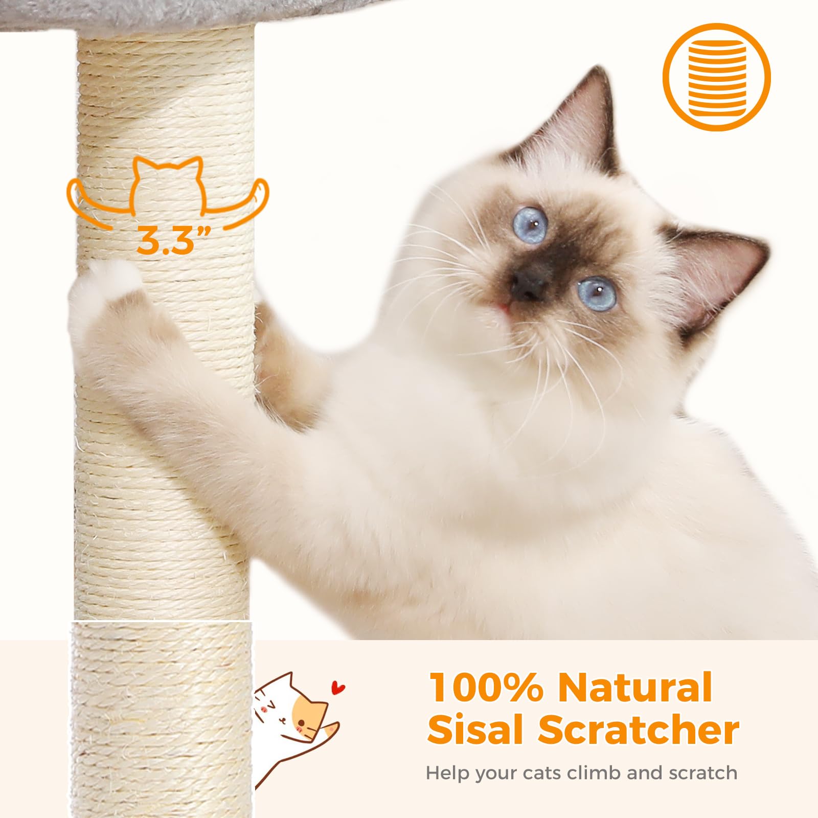 PETEPELA 19in plush top perch emphasizes cozy rest for cats.
