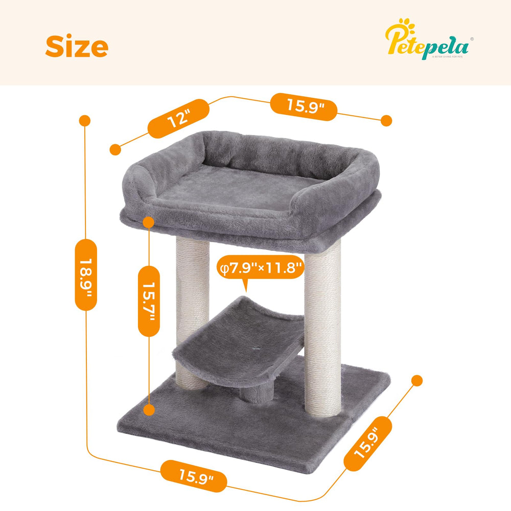 PETEPELA 19in rising rims on plush perch invite cats to naps.