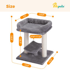 PETEPELA 19in rising rims on plush perch invite cats to naps.