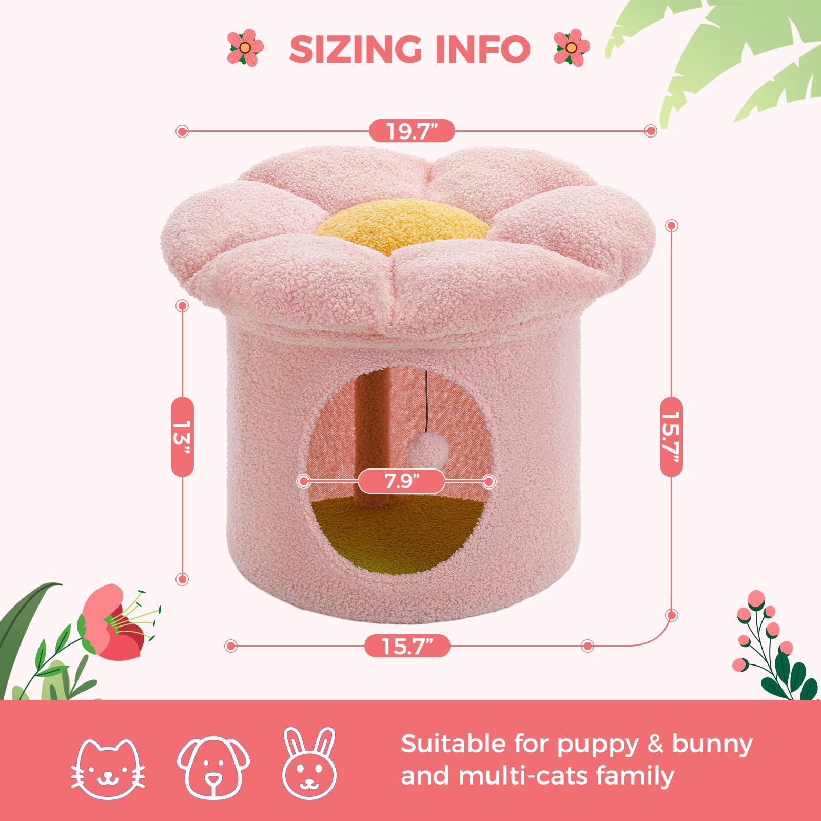 PETEPELA cat bed hanging ball adds playful engagement for curious cats.